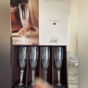 Crystal d’Arques France 1997 Set of 4 Champagne Flutes